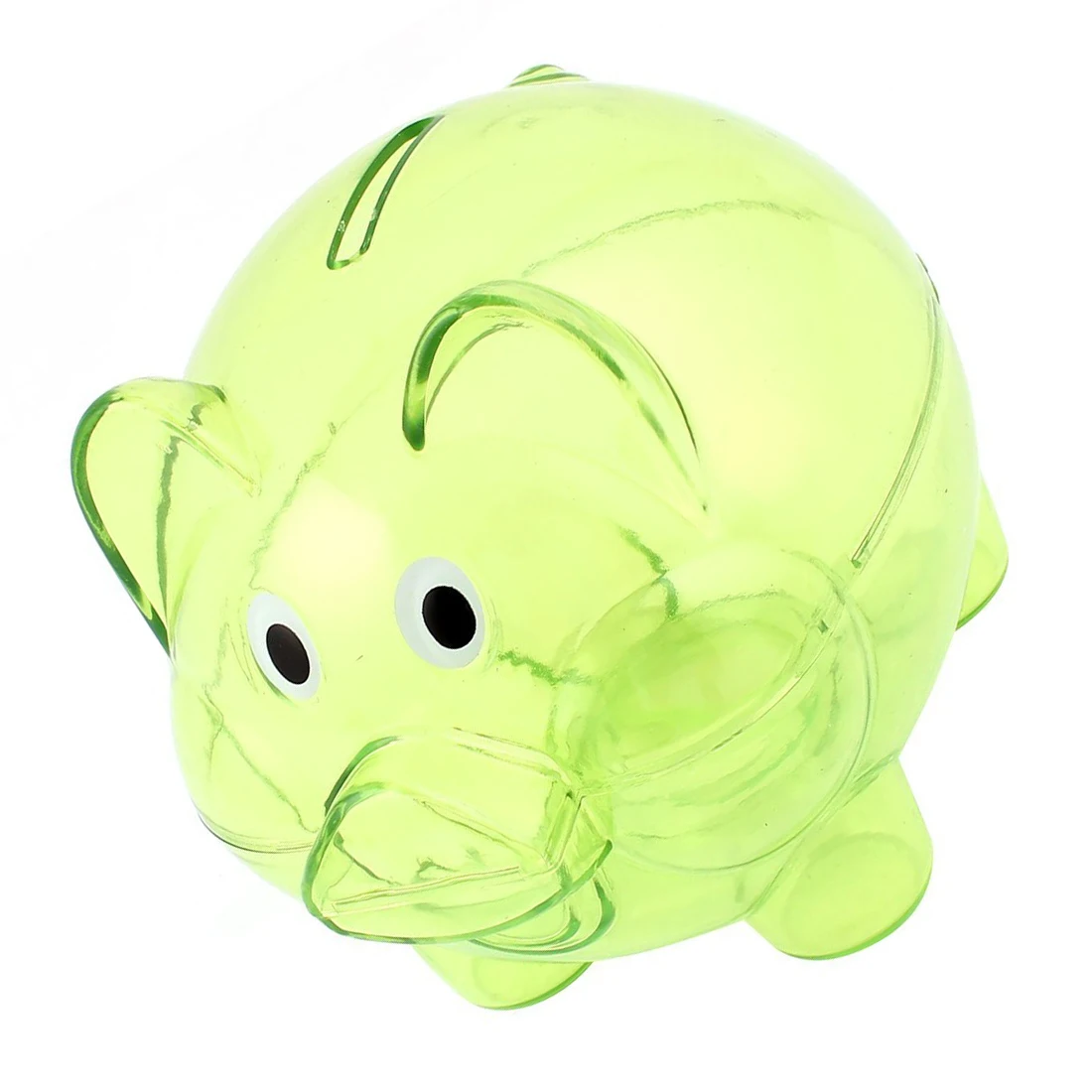 Plastic Collectible Piggy Bank Coin Savings Money Cash Box Clear Green