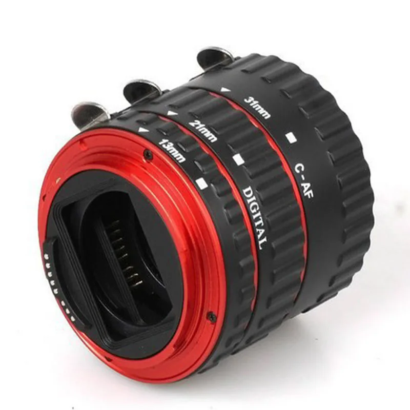 Макрокольцо из красного алюминиевого сплава электронный AF ttl с автофокусом макро Удлинительное Кольцо трубка для Canon 1000d 6d 7d 5dII 60d DSLR камера