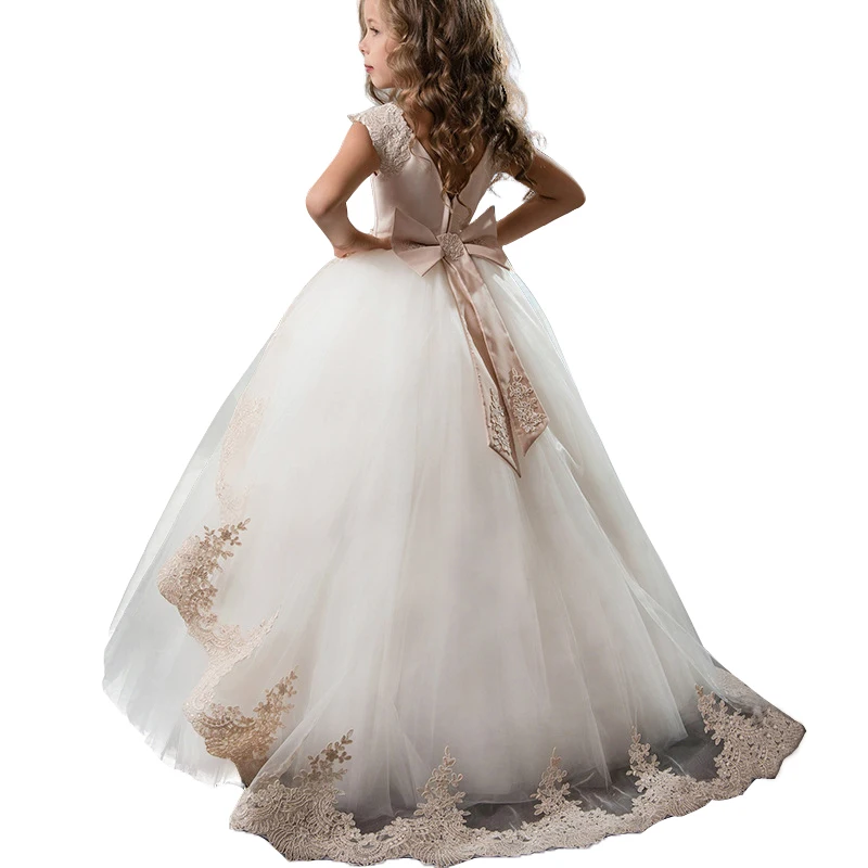 

New Year 2018 Tulle Bridesmaid Pageant Flower Girl Kids Dresses For Girls Costume Weddings And Party Communion Princess Dress