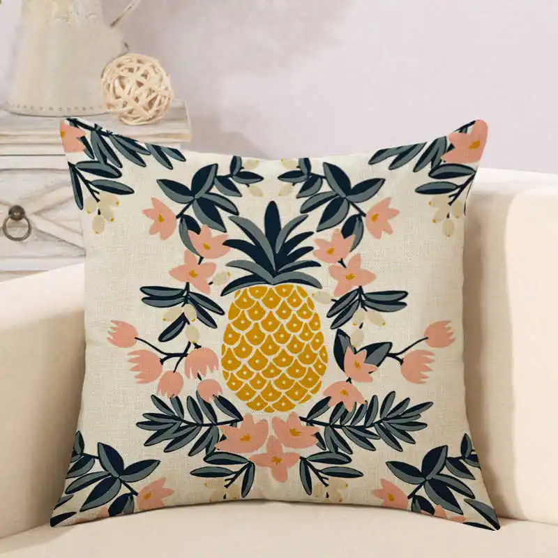 pillowcase pineapple linen cushion cover (9)