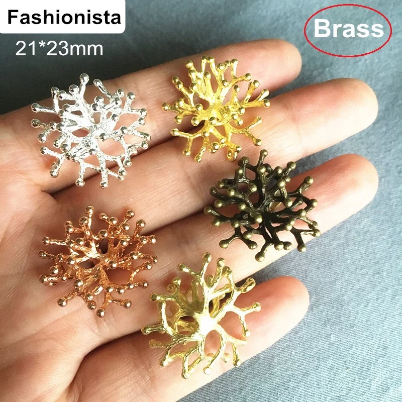 

Free Shipping - 6 pcs Raw Brass 3D Coral For Decoration,21*23mm