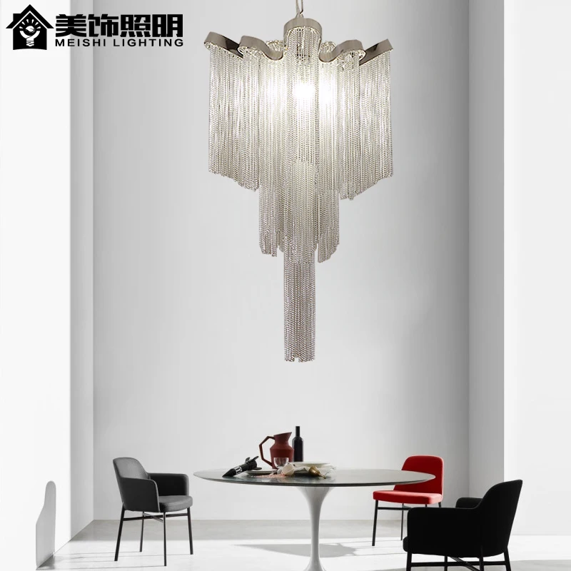 

Postmodern chain pendant light Suspension Lighting Art Room Bedroom Dining Room Lighting Model Room Lighting