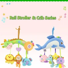 Животная тема мягкая музыкальная прогулочная коляска детские плюшевые игрушки мобильный на кровать детская погремушка Развивающие игрушки для новорожденных 0-12 месяцев D035