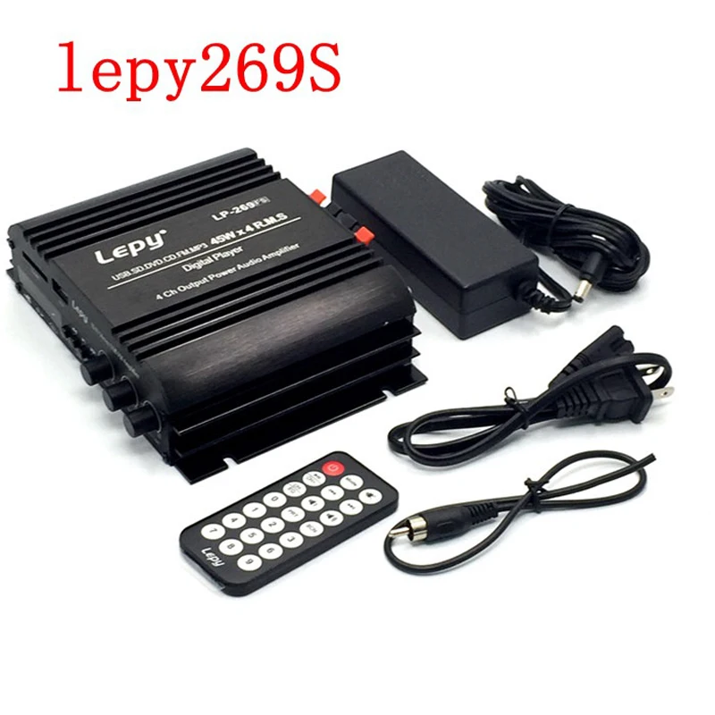 50 шт./лот Bluetooth Lepy 269S 4 канальный усилитель автомобиля + блок питания 5А|amplifier car|4