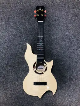 

26-inch shaped maple ukulele Hawaiian 4-string guitar instrument, explosion models, different styles, unique.