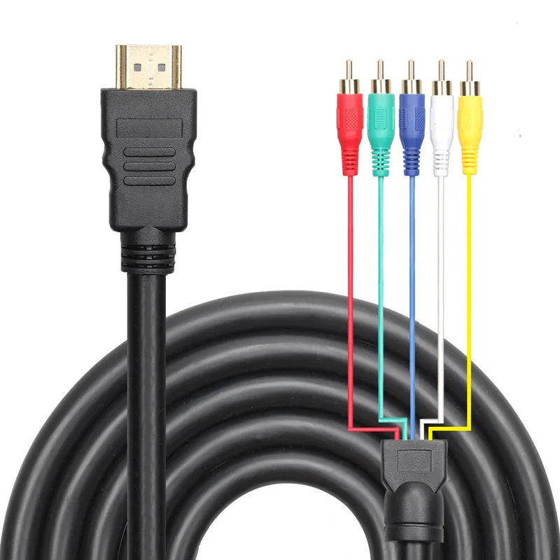 Кабель переходник с HDMI на 5RCA штырь штырь|Кабели VGA| |
