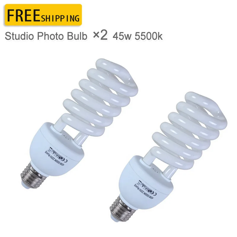 

2PCS Pro E27 220V 45W 5500K Photo Video Bulb Photography Studio Light Lamp Freeshipping&Wholesale