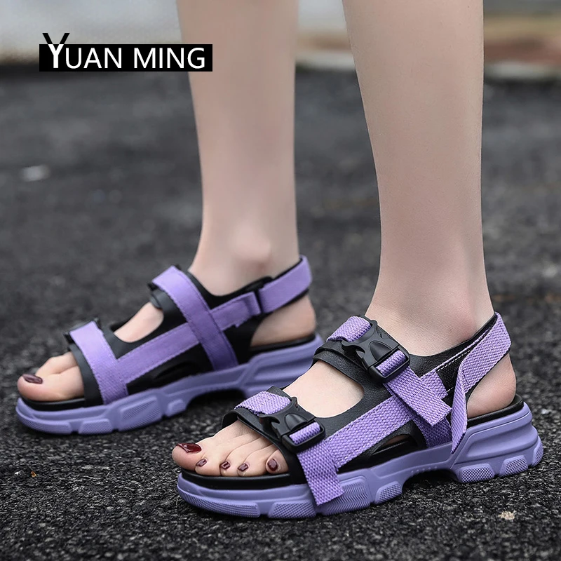 

YUANMING Women Sandals Platform Sandals Summer Female Shoes Ladies Casual Flats High Heels Sandals Women Fashion for Women Shoes
