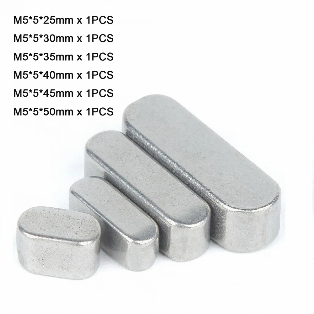 

M5 304 Stainless Steel Flat key Square Solid Straight Retaining Dowel Pins Fasten Elements Assortment Kit Length 25-50mm