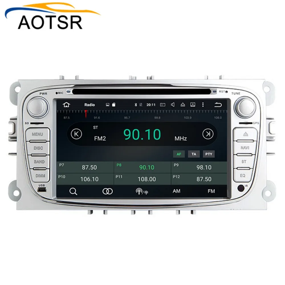 Top IPS Screen Android 8.1 Car DVD Multimedia player head unit for Ford Focus 2004 - 2011 with GPS navigation Radio stereo 4+32G BT 5