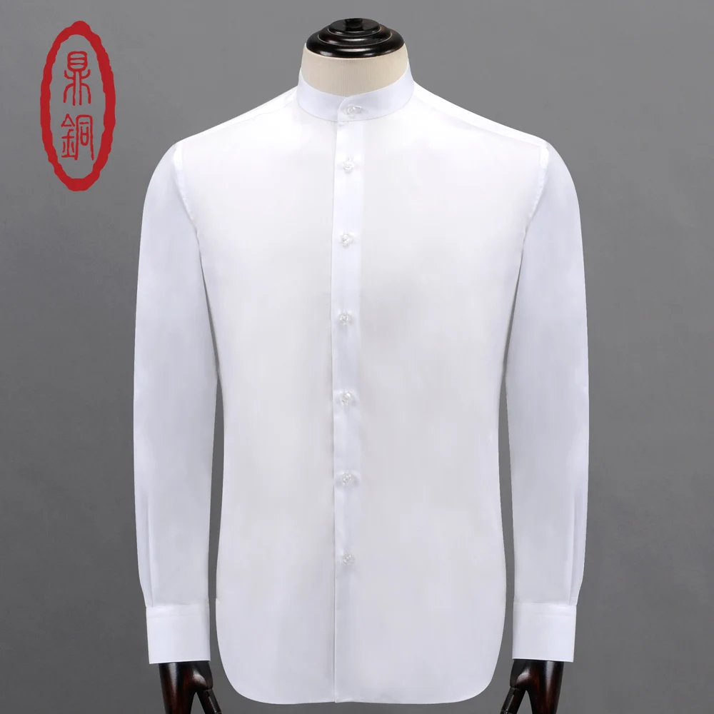 DINGTONG Mens Cotton Silk Dress  Shirt  Long Sleeve Quality  