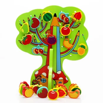 

Montessori Learning Education Wooden Toys Animal Fruit Beads Early Learning Educational Toys Threading Toys