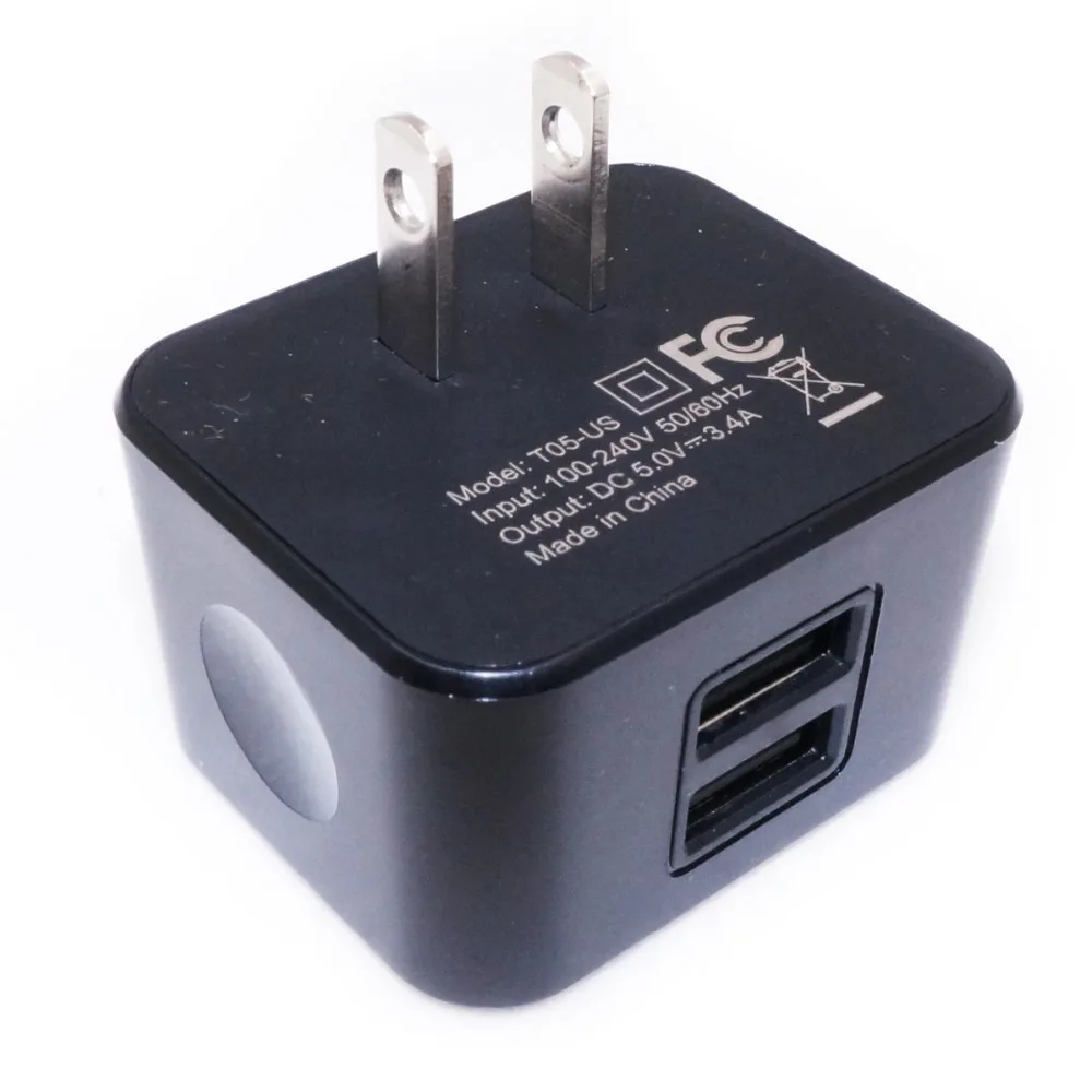 3.4A Dual USB Outputs Design US Plug Adapter with 100 240V Input for