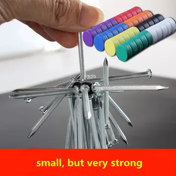 

100PCS D12.7mmx6.2mm pull force 2KG colorful strong neodymium NdFeB magnet plastic wrapped