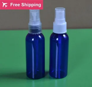 

free shipping 50pcs/lot 50/60/100ml Plastic Sapphire Blue PET Perfume Refillable Packaging Spray Bottles for Cosmetic
