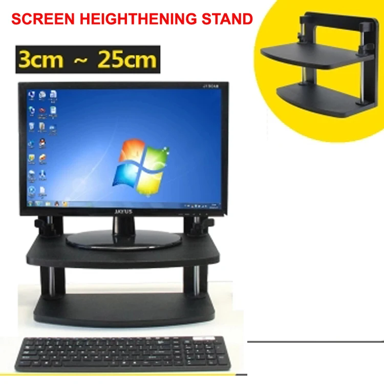 3 25CM screen heightening stand wood 2 layer computer sit stand work