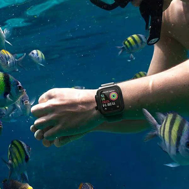 Водонепроницаемый чехол ремешок для наручных часов Apple Watch версии 44 мм 40 42 Iwatch