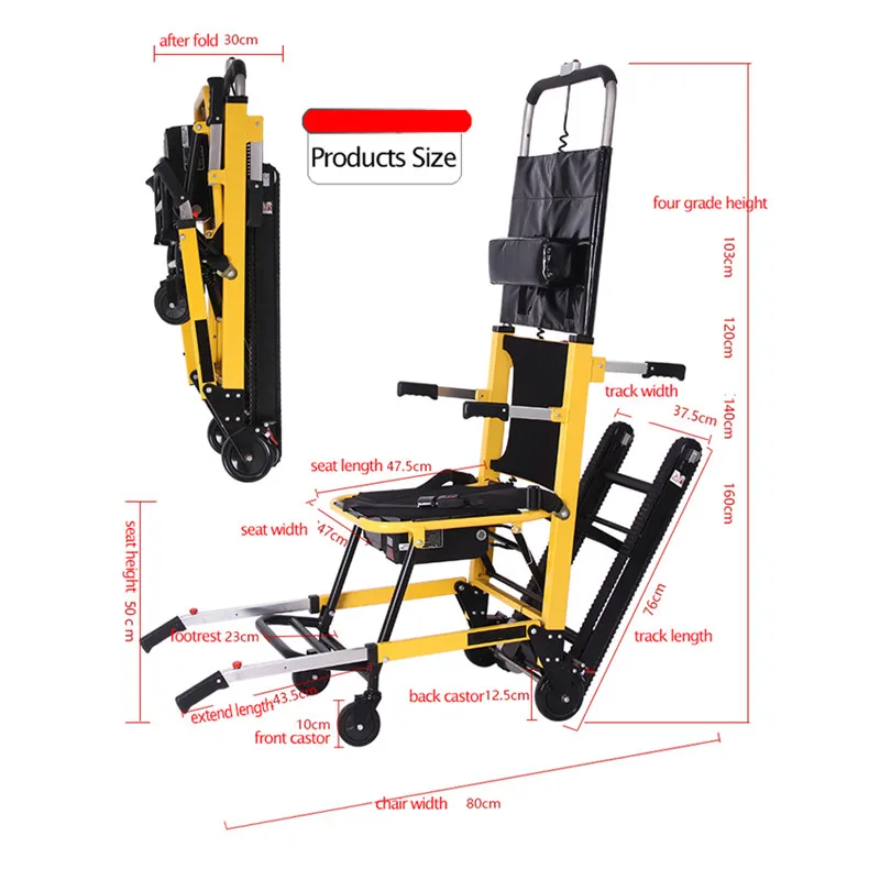 Adult Multifunction Mobility Aluminum Alloy Electric Stair Climbing Wheelchair For Patient Or Disabled