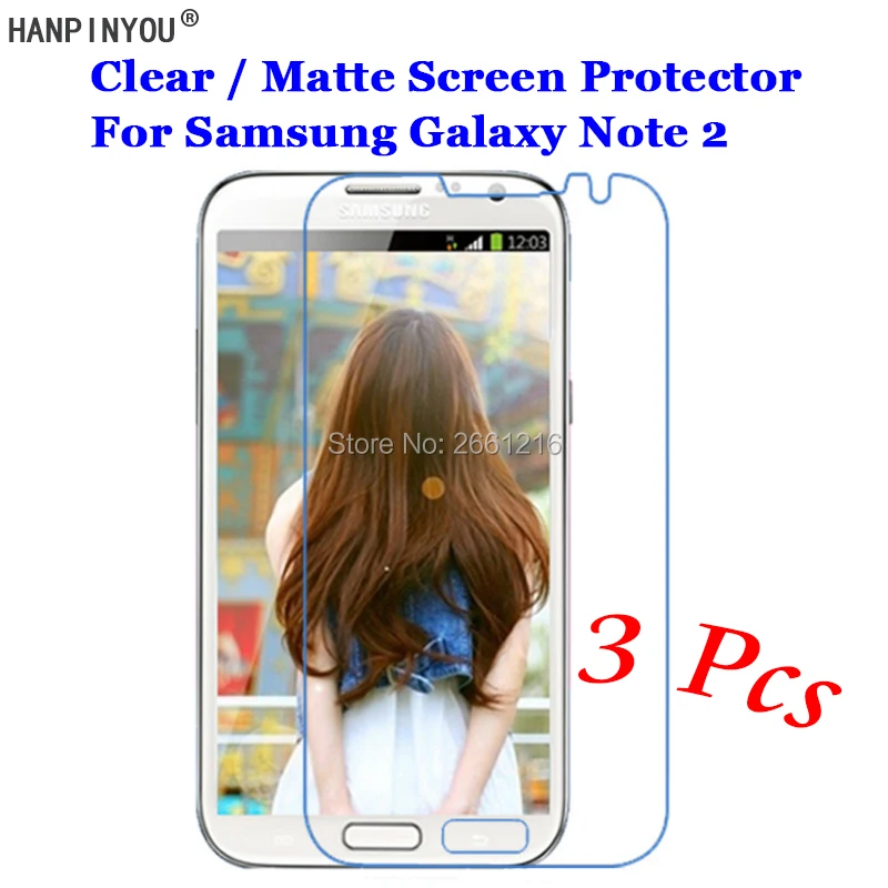 3 шт./лот для Samsung Galaxy Note 2 II N7100 5 дюйма HD Прозрачная/Антибликовая матовая защитная