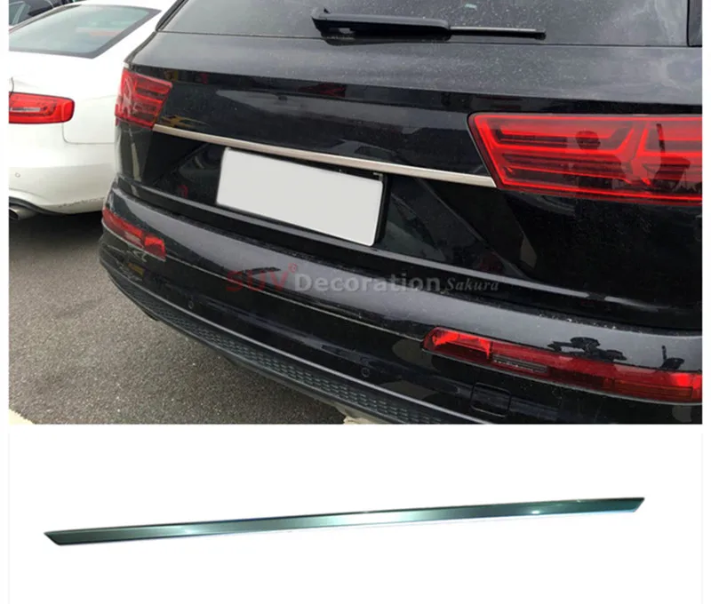 New Arrival !!! For Audi Q7 2016 2017 Stainless Rear Trunk Lid Molding