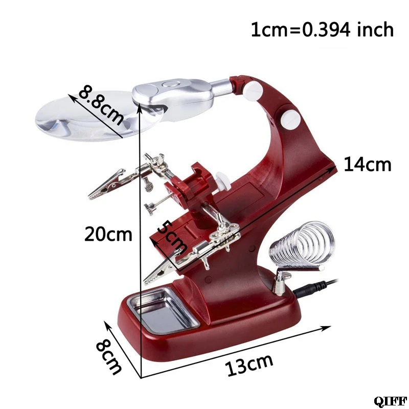 Дропшиппинг помощь ручной клип светодиодный увеличительное паяльник ювелирные изделия стенд объектив лупа красный APR28