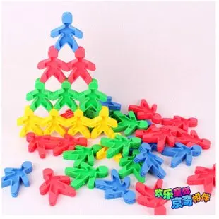 JingQi plastic toy baby birthday gift people man shape building block educational colorful blocks1 bag free shipping baby-building-blocks : image JingQi plastic toy baby birthday gift people man shape building block educational colorful blocks1 bag free shipping baby-building-blocks