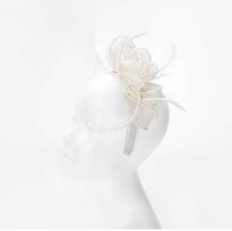 Light Champagne Bridal Hat Fashion boda Wedding Accessories wedding hats and fascinators women Party headWear ZH009