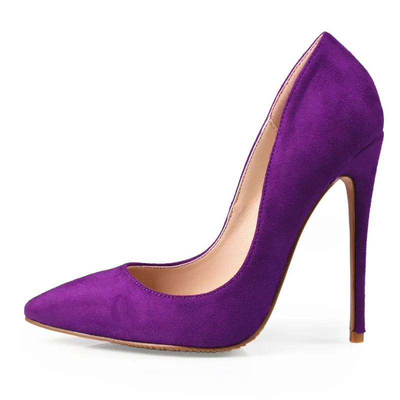 ladies purple high heel shoes