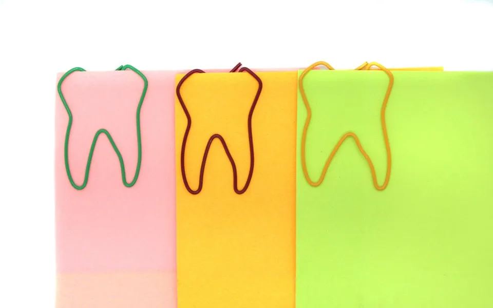 Новый зуб Форма закладки Симпатичные Бумага металлический зажим Зажимы отмечает папку для офиса и школы канцелярские 500 шт./лот