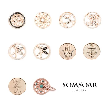 

Top Design 33mm Rose Gold Coin for Frame Pendant My Coin Jewelry 10pcs/lot