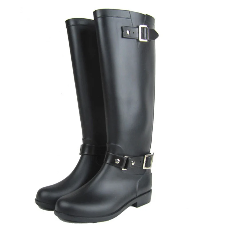 knee high wellies rain boots with zipper woman galoshes outdoor rubber
