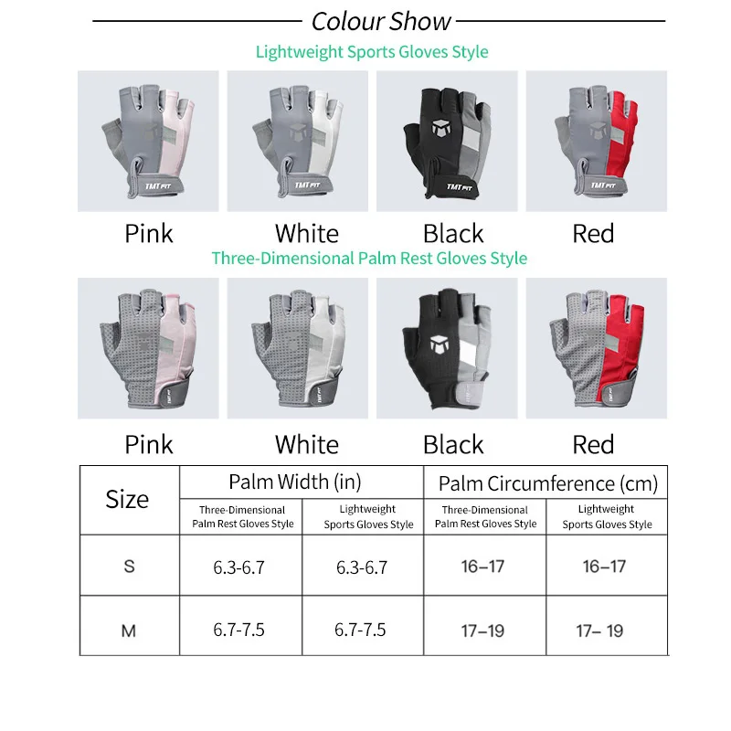TMT Women Gym Gloves for Body Building Sport Fitness Dumbbell Workout Breathable Gloves for Crossfit Weight Lifting Training