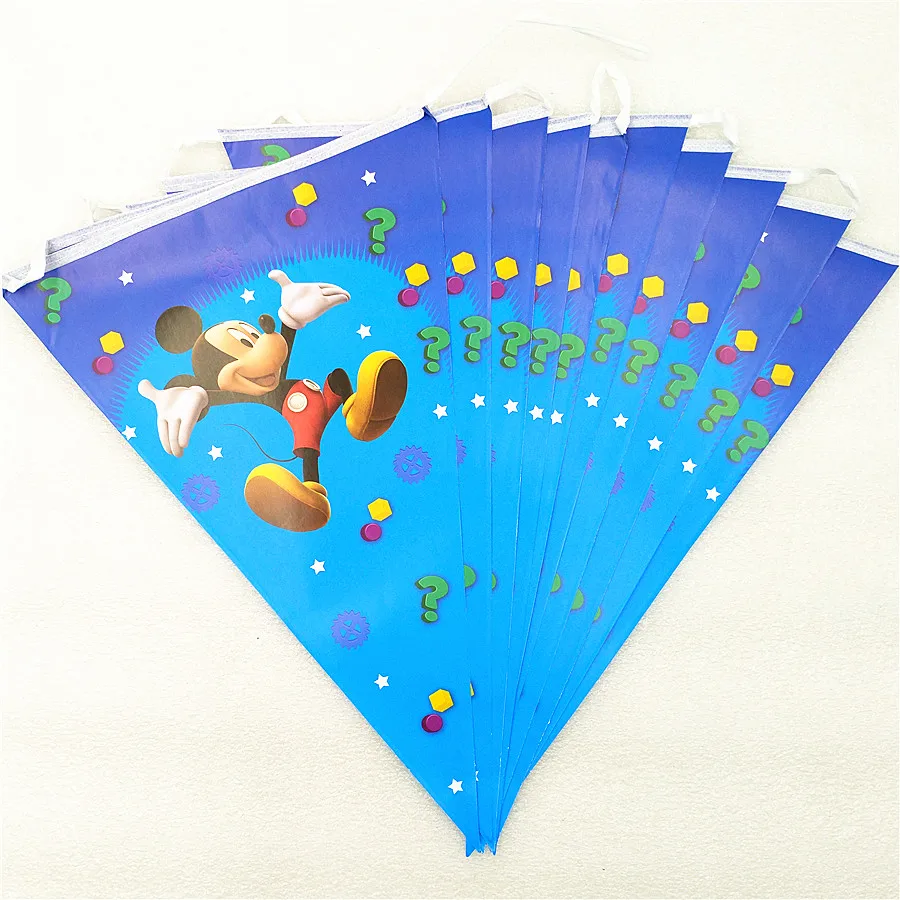 

2.5m/set mickey mouse party supplies banner flag cartoon theme for kids happy birthday mickey mouse party decoration baby shower