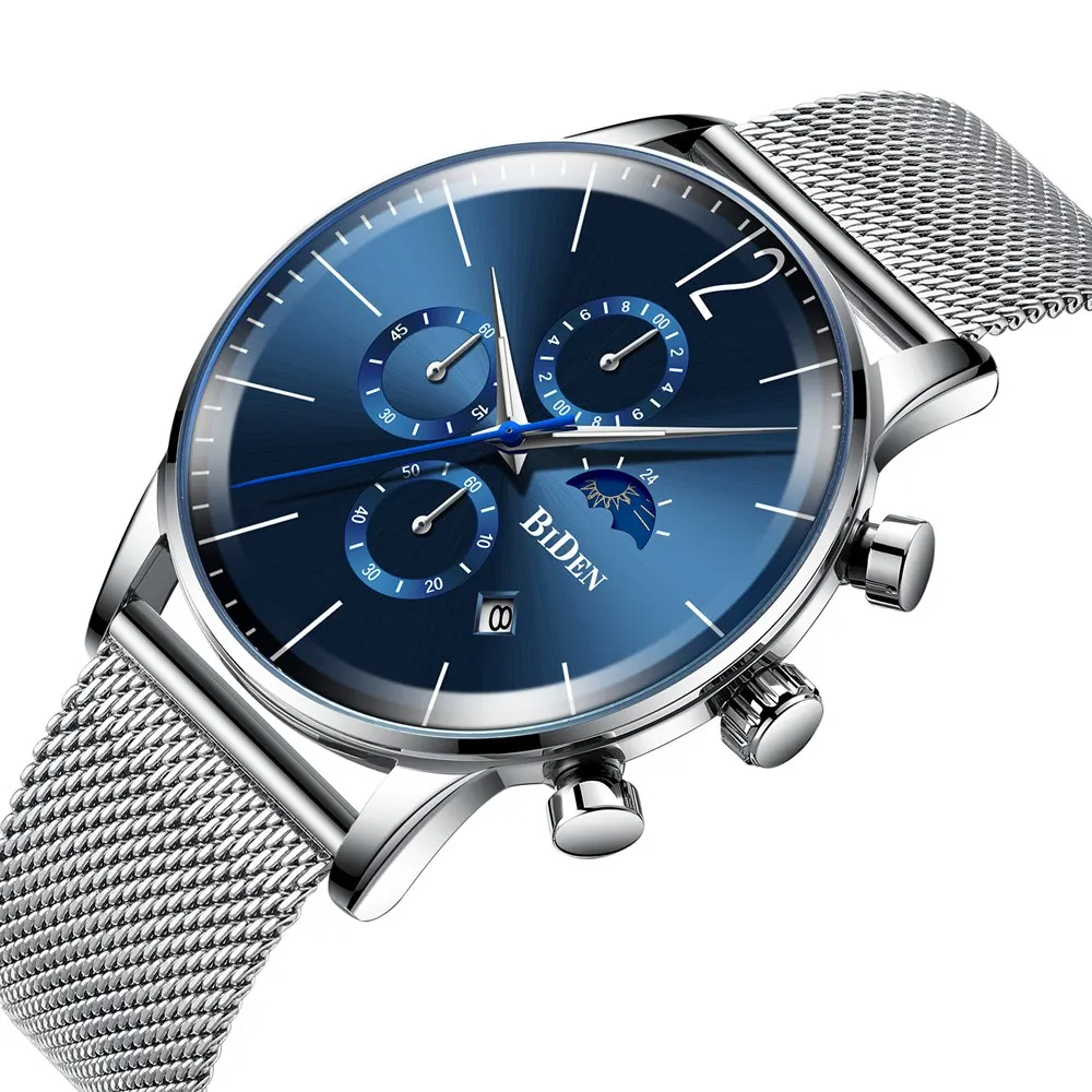 

New 2018 Mens Watches Top Brand Luxury Stainless Steel Man Quartz Watch Men Fashion Waterproof Sport Men's Wristwatch Male Clock