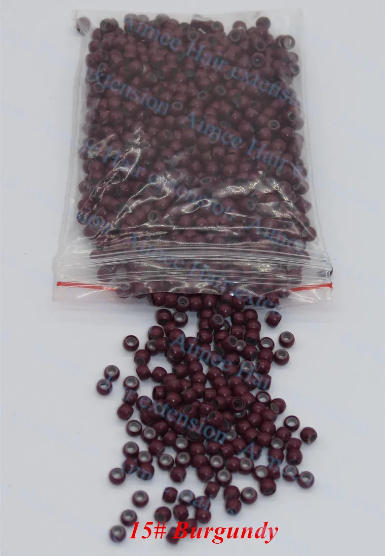 

1000pcs/lot 15# Burgundy silicone Nano ring for Hair Extensions micro rings 3.0mm nano beads Smallest silicone Nano rings links