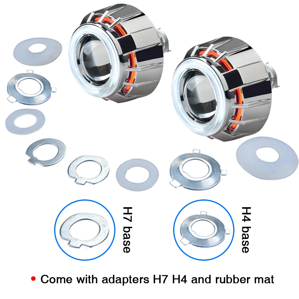 LHD 3 дюйма HID 3HQG HQF Биксеноновые линзы проектора bi xenon светильник с CCFL Двойной Ангел глаз H1 H7 H4 Белый Синий Красный 6000 К 35 Вт 55 Вт