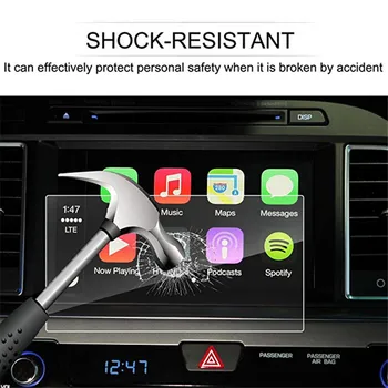 

Tempered Glass Navigation Infotainment Center Touch Screen Protector for Kia 2017 Santa Fe/Tucson/Azera/Elantra 8-Inch