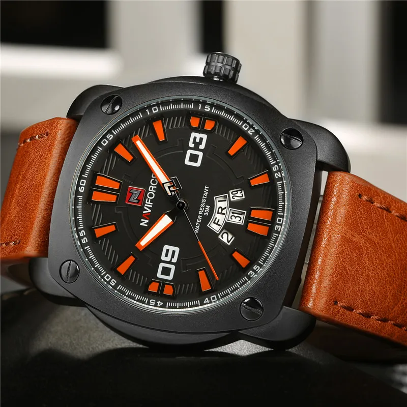 NAVIFORCE мужские часы с датой недели спортивные s лучший бренд Роскошные военные