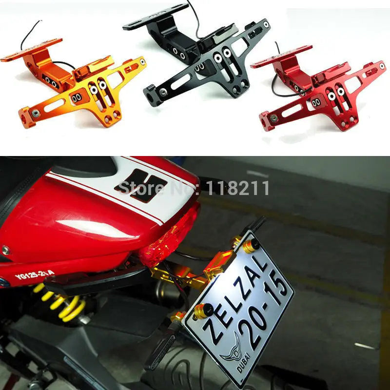 Motorcycle Adjustable Aluminum License Number Plate Frame Holder