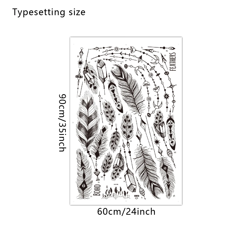 Черные бохо-перья, настенные наклейки для спальни, гостиной, ванной комнаты, бара, кухни, Декор стены, съемные художественные наклейки, Фреска, сделай сам dc8