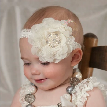 

Fashion Children Infant Chiffon Flower Diamond Photography Hair Band Head Cute Kids Newborn Baby Girls Accessories Headbands