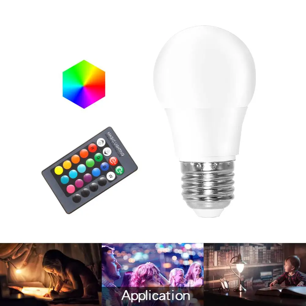  LED RGB Bulb E27 Light RGB RGBW RGBWW Dimmable IR Remote 5W 10W 15W AC 220V Colorful Magic Holiday  - 33036900357