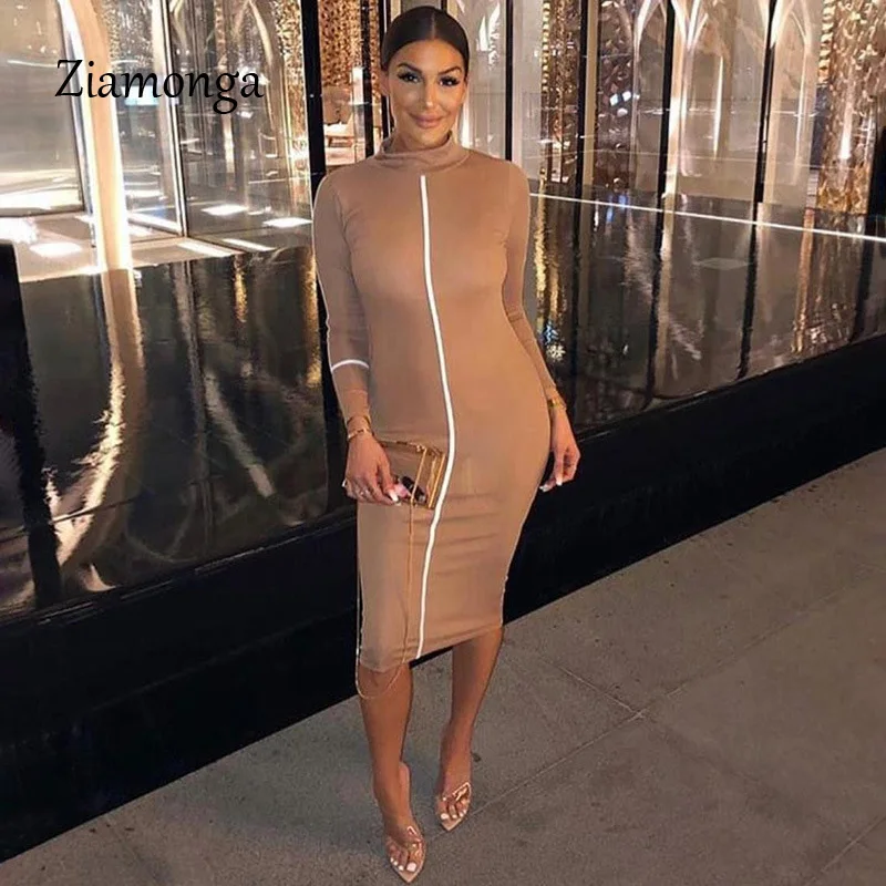 

Ziamonga Sexy Bodycon Maxi Dress Women Clothes Fall Winter Long Sleeve Party Dresses High Stretch Elegant Package Hip Sexy Dress