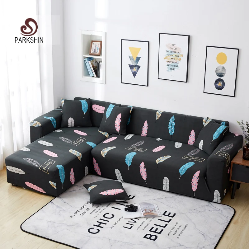

Parkshin Feather Slipcover Stretch Sofa Covers Furniture Protector Polyester Loveseat Couch Cover Sofa Towel 1/2/3/4-seater