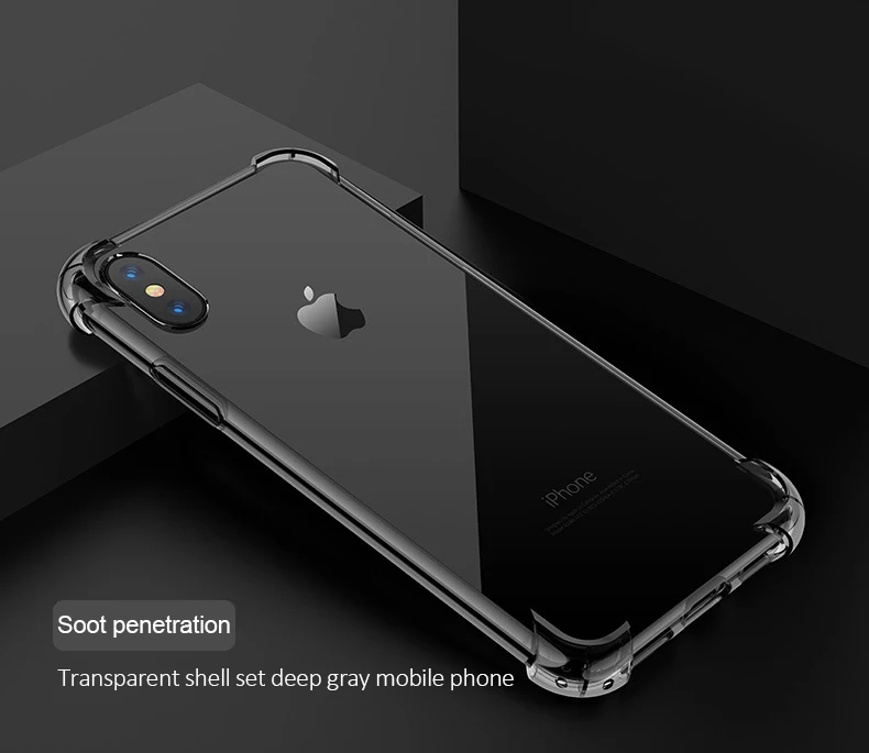 Phone Case For Iphone 7 Case Iphone XS Max Case XR 6 8 6S Plus Luxury Brand Case Transparent Clear Black Cover For Iphone X Case