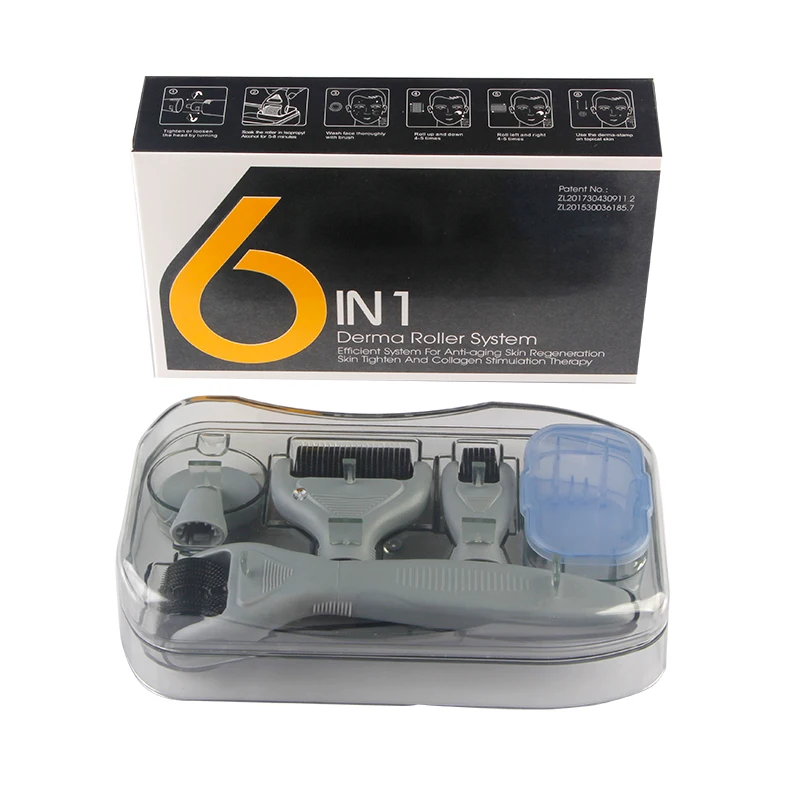  Hot CE ISO Approved 6in1 Derma Roller For Narrow Area Eye Face Body Skin Beauty Dermaroller With 4 