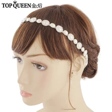 TOPQUEEN H300 Романтические свадебные аксессуары для волос Сияющая Жемчужина и Хрустальная корона для волос Свадебная повязка на голову вечерние ювелирные изделия Лидер продаж