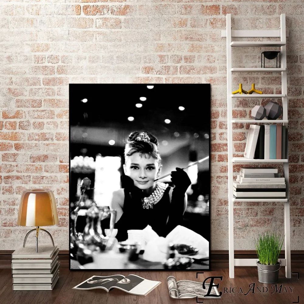 Audrey Hepburn Vintage Canvas Art Print Painting Poster Wall For Room Decoration Home Decor Picture