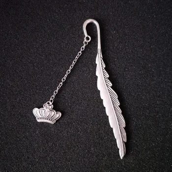 

Feather Crown Luminous Glow In The Dark Silver Bookmarks Page Marker Bookmark Metal Book Accessories