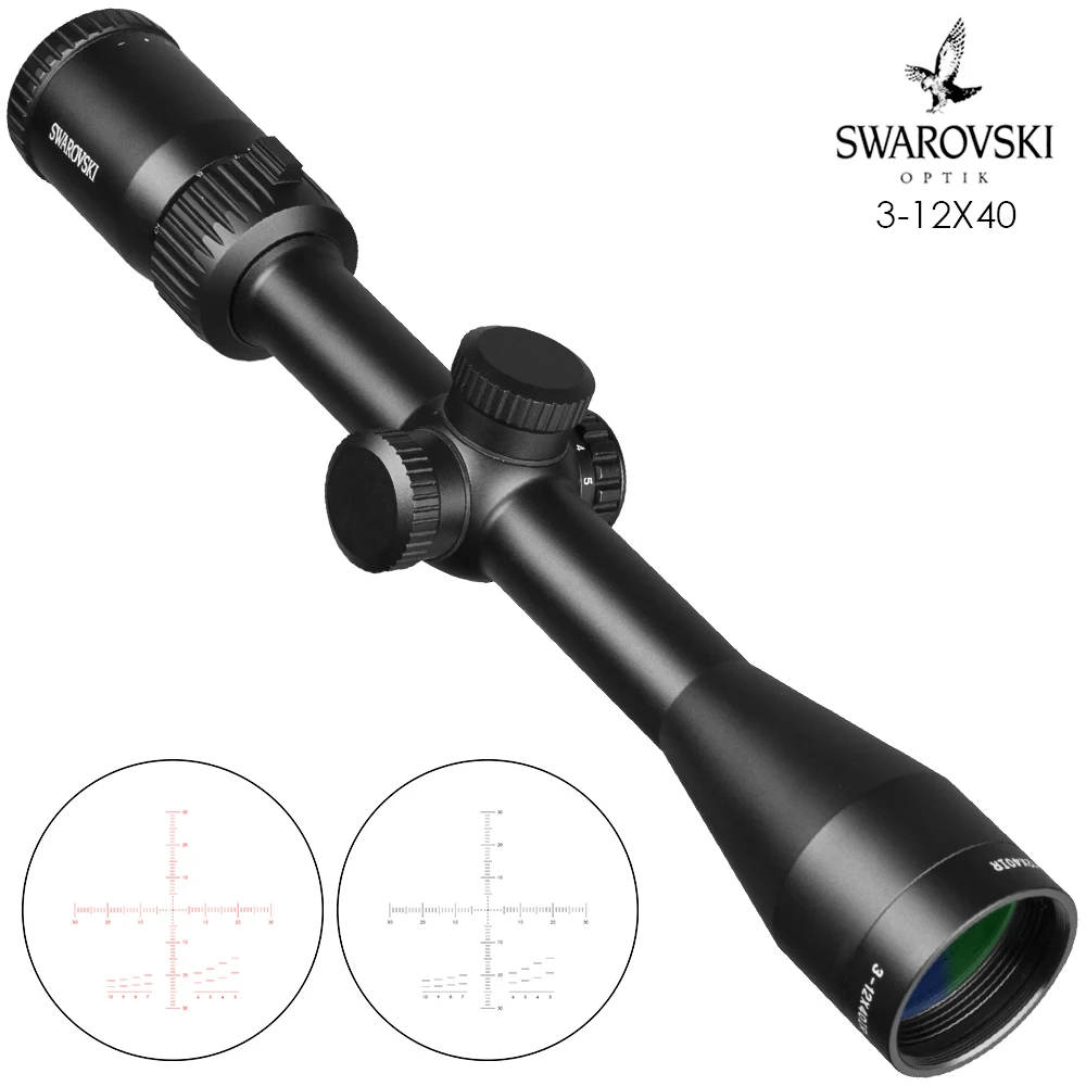 SWAROVSKl IR 3-12X40 Rifle Scope Optical Sight Red Illuminated Glass Etched Reticle Hunting Trail Shooting Riflescope